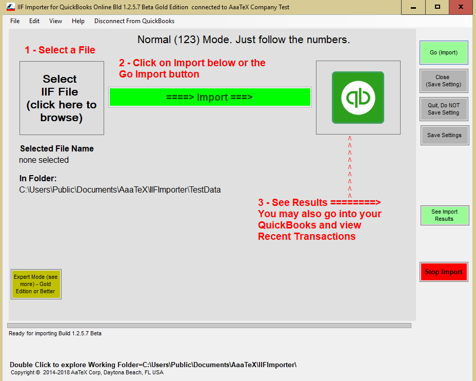 quickbooks import credit card transactions iif