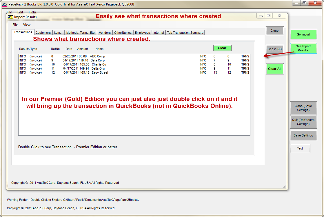 Xerox PagePack to QuickBooks