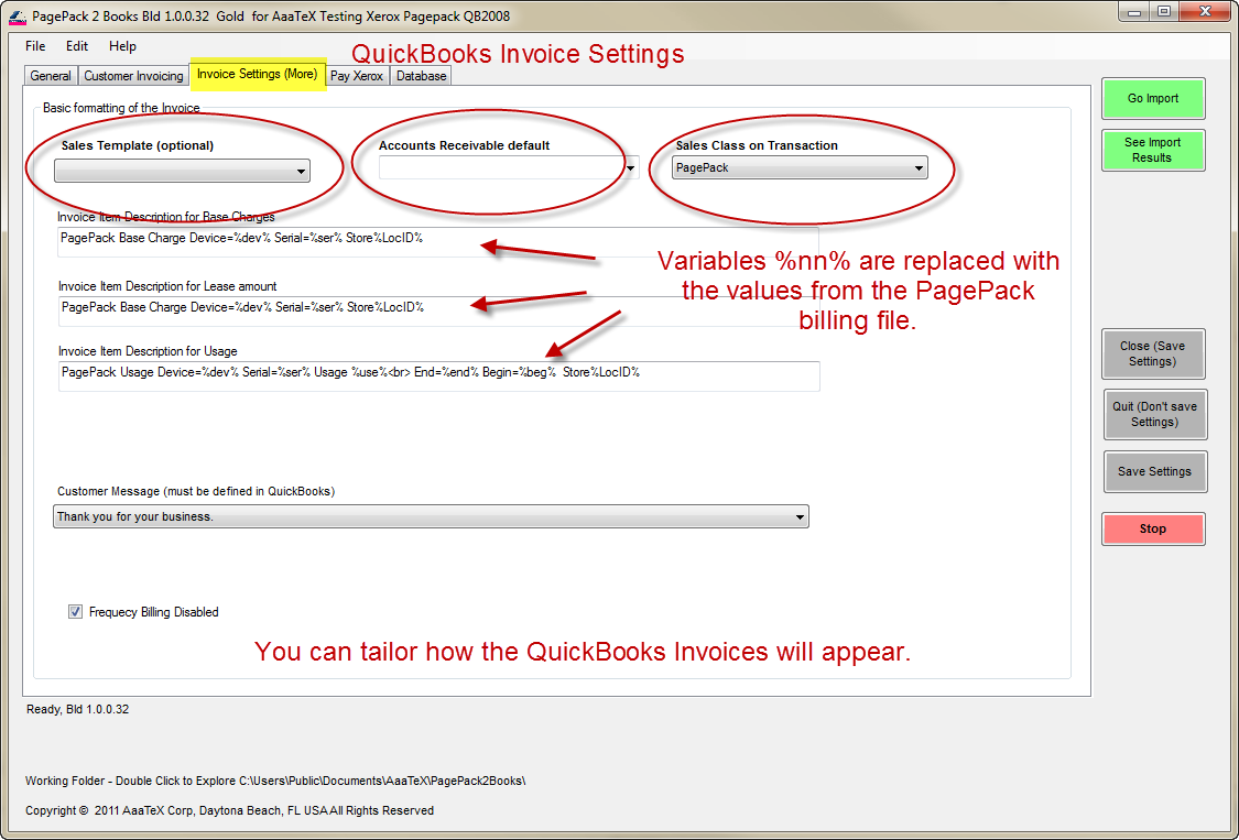 Xerox PagePack billing to QuickBooks