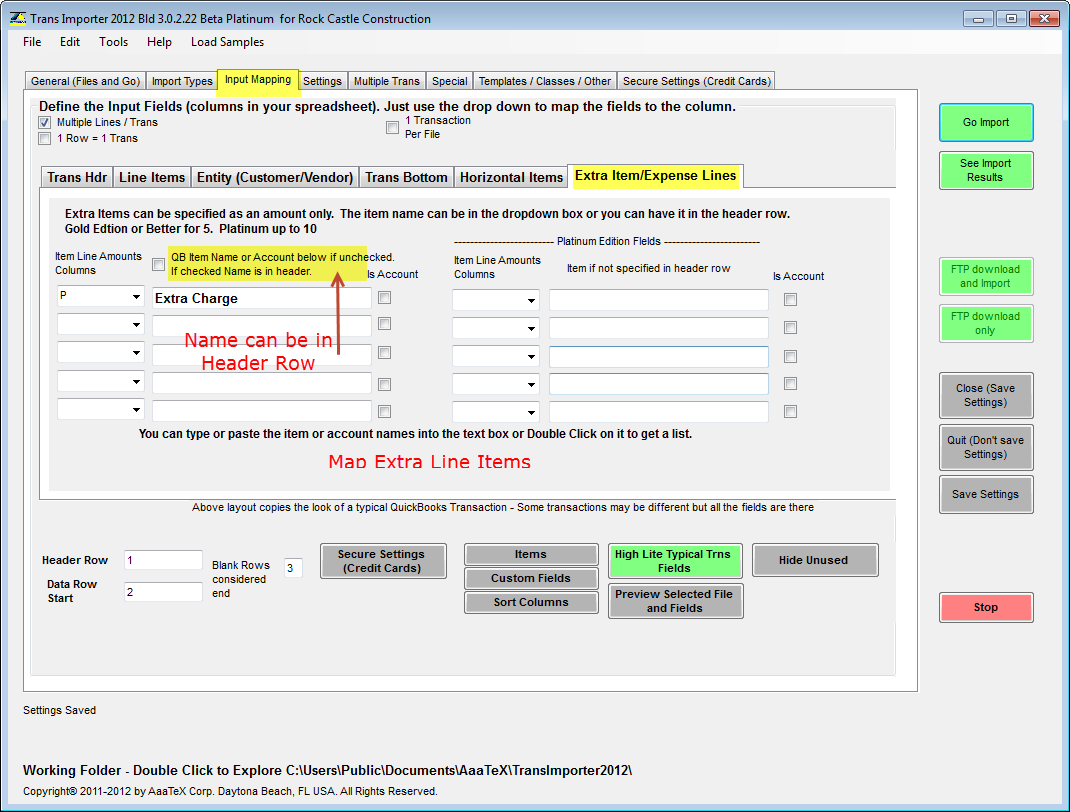 QuickBooks Excel Import