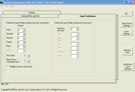 AaaTeX - QuickBooks Check Import