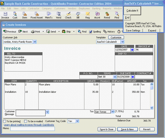 AaaTeX - QuickBooks Calculate It